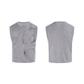 Man's solid black Lyocell sleeveless vest tank top with round neck collar