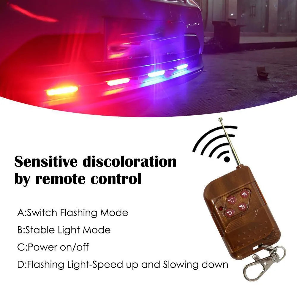 Car mounted LED wireless remote emergency warning light in black for automotive hazard signalling