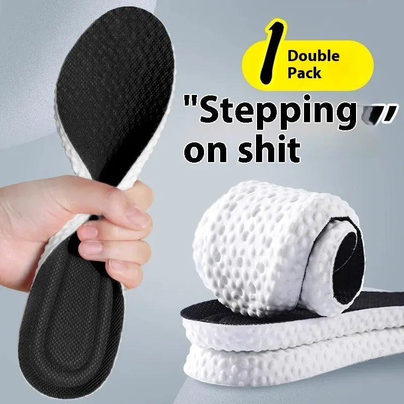 Breathable grey, black, and orange PU sports insoles designed to be cut to fit shoe sizes UK 35 to 46.