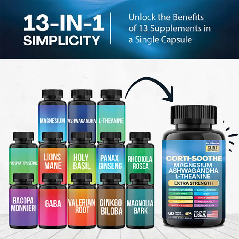 Bottle of South African Drunken Eggplant Magnesium Capsules dietary supplement containing 60 capsules