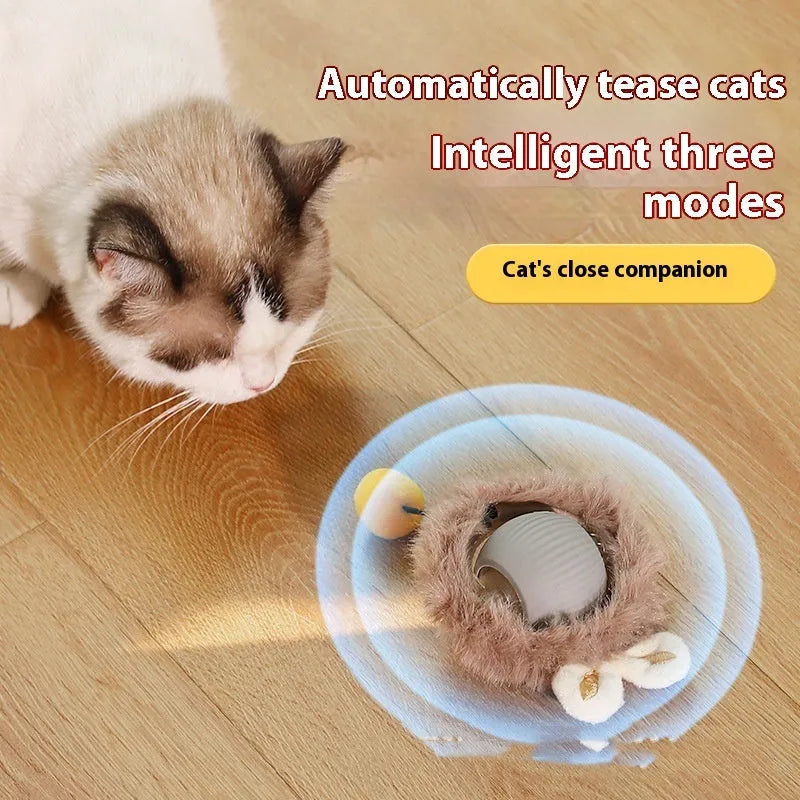 Self-Hi funny cat rolling ball toy in plush cat ball colours Red, Green, and Gray