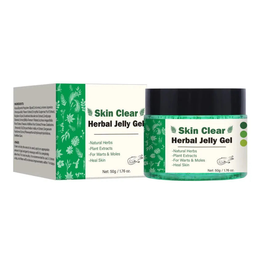 Clear herbal gel 50g tub for skincare moisturising with natural plant-based formula