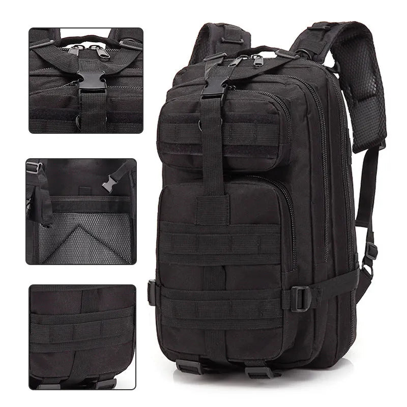 Large khaki hiking backpack with air pillow shoulder straps showing 45cm height