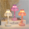 Retro pagoda lotus atmosphere small night lamp with built-in battery, geometric stereo design, light purple colour