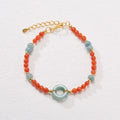 Natural south red agate bracelet for women with 4mm beads and adjustable safety buckle