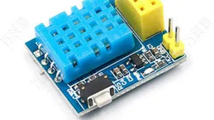 Temperature and humidity WiFi node module with DHT11 sensor on compact PCB, 25mm by 21mm size