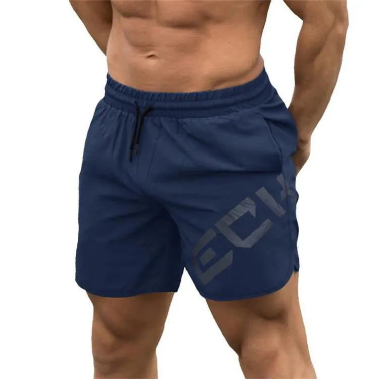 Men's elastic training shorts in quick-drying nylon blend fabric