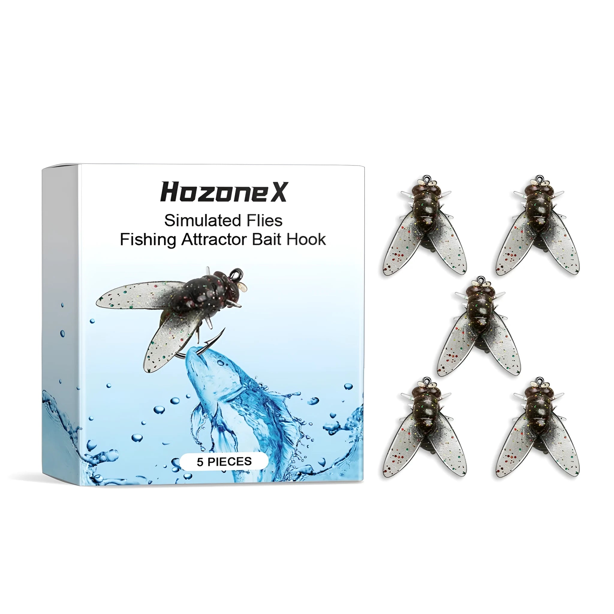 Five small 1.5cm green biomimetic insect soft bait lures for fishing.