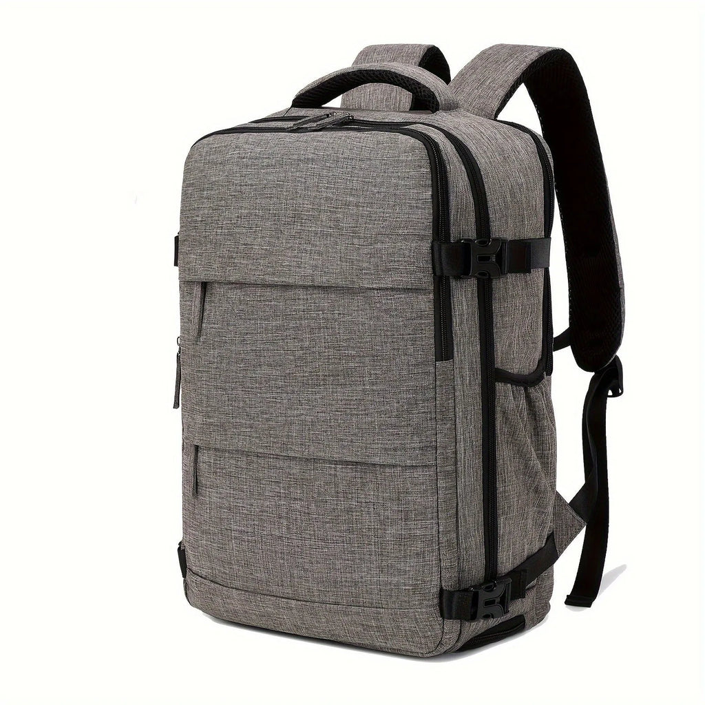 Large capacity multifunctional luggage backpack for men in black 235 simple, nylon, 20-35L capacity