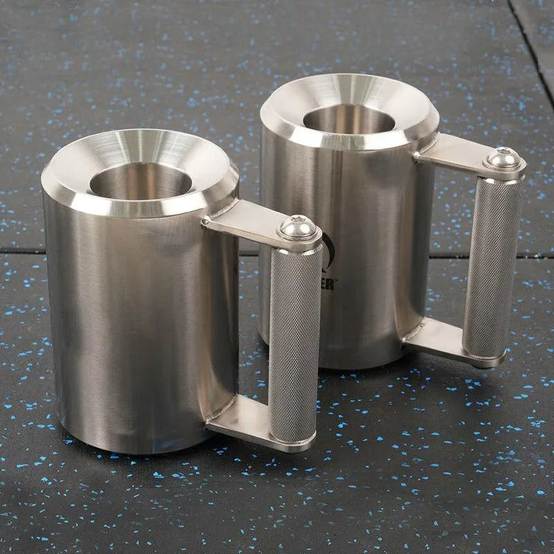 8kg stainless steel dumbbell cup overweight in silver colour for dumbbell bars