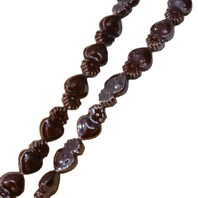 Ceramic love heart beads in assorted colours, 10x15mm with 1.7mm hole, 20-piece pack