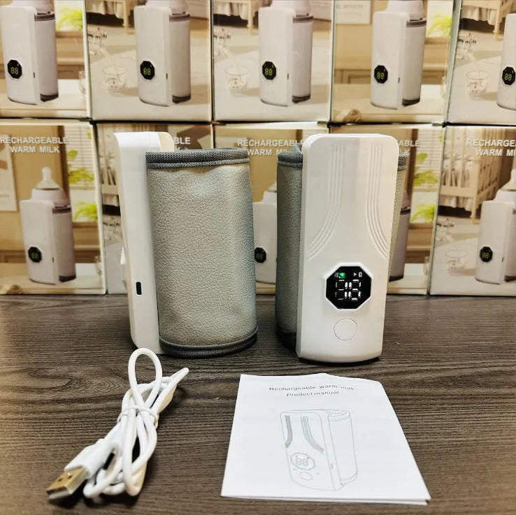 Gray and white car charger electric milk bottle warmer with constant temperature function
