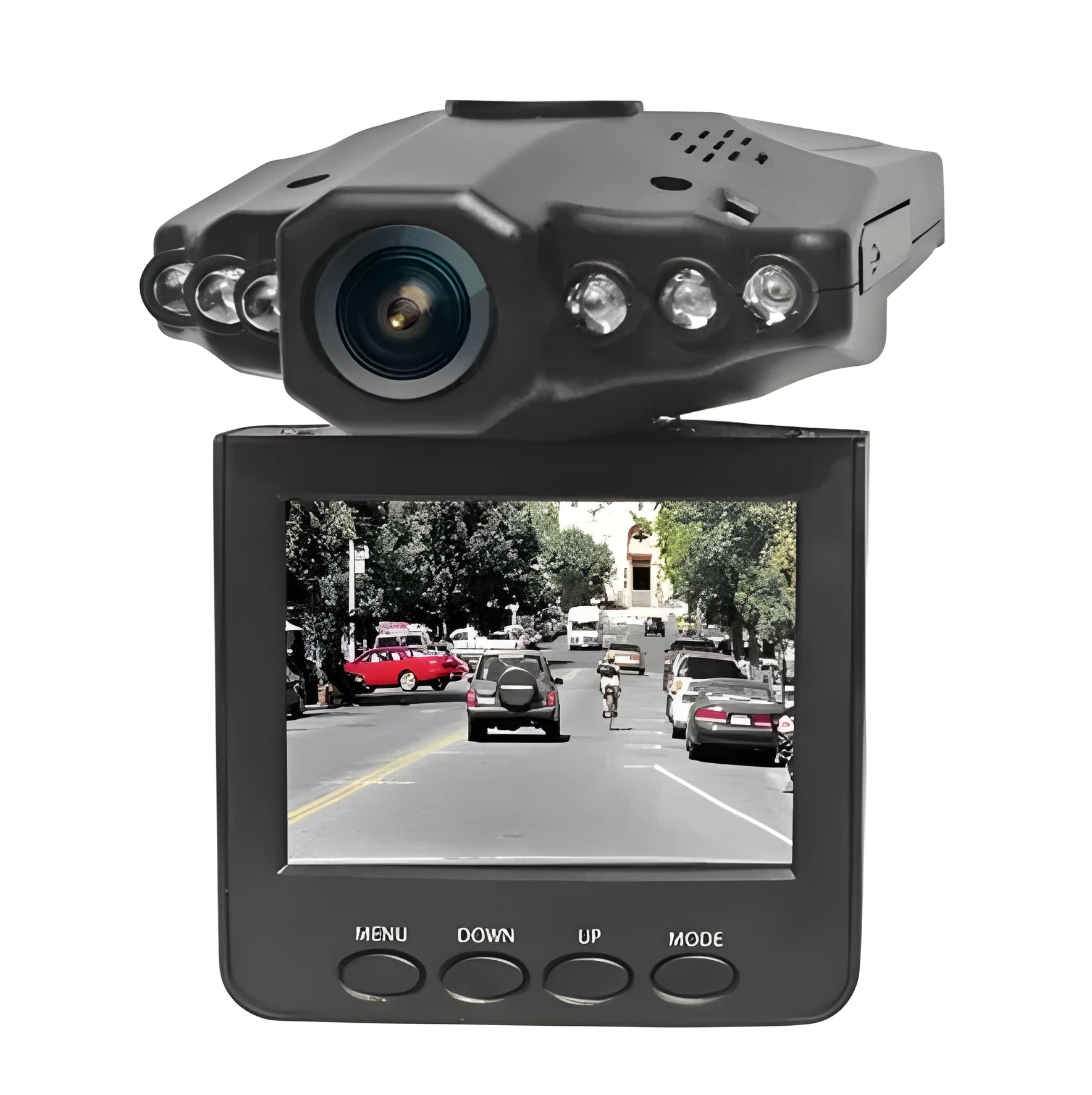 H198 HD car dashboard camera with six infrared lights and 2.4-inch screen