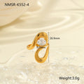 Geometric open mouth zircon ring made from stainless steel, showing its free size design.