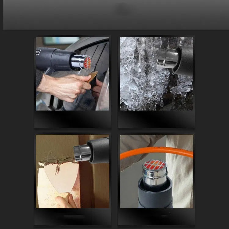 Industrial hot air tool with anti-slip thermal insulation shell and grid-type air outlet design