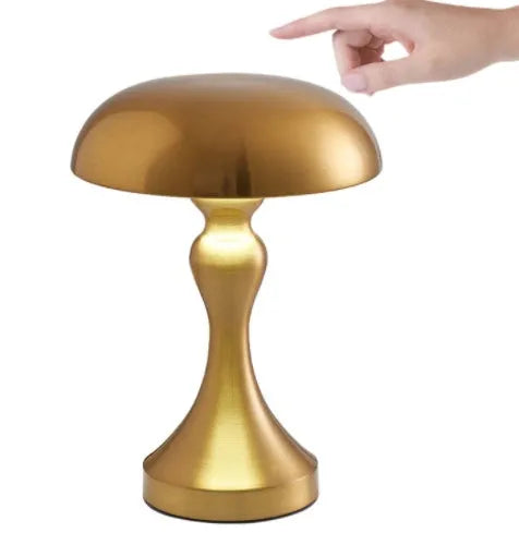 LED charging decorative desk lamp with touch control in bronze gold or silver finish showing tricolour dimming capability