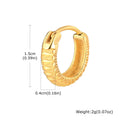 Stainless steel snake pattern earrings in black and gold finish, 30mm diameter