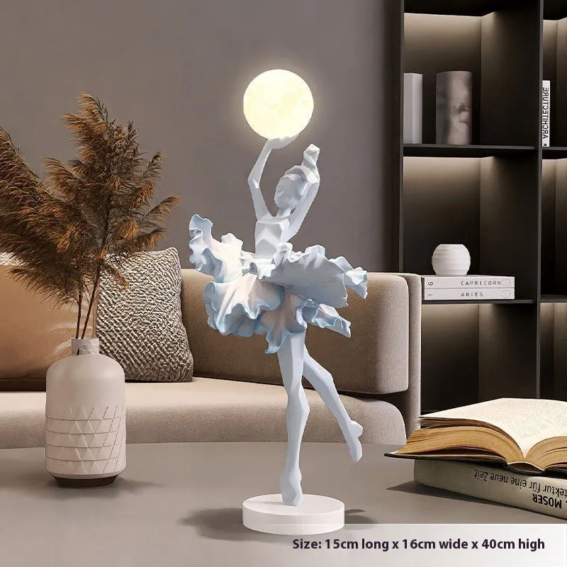 Art Girl Atmosphere small USB night lamp in black gold, white, pink, or light blue.