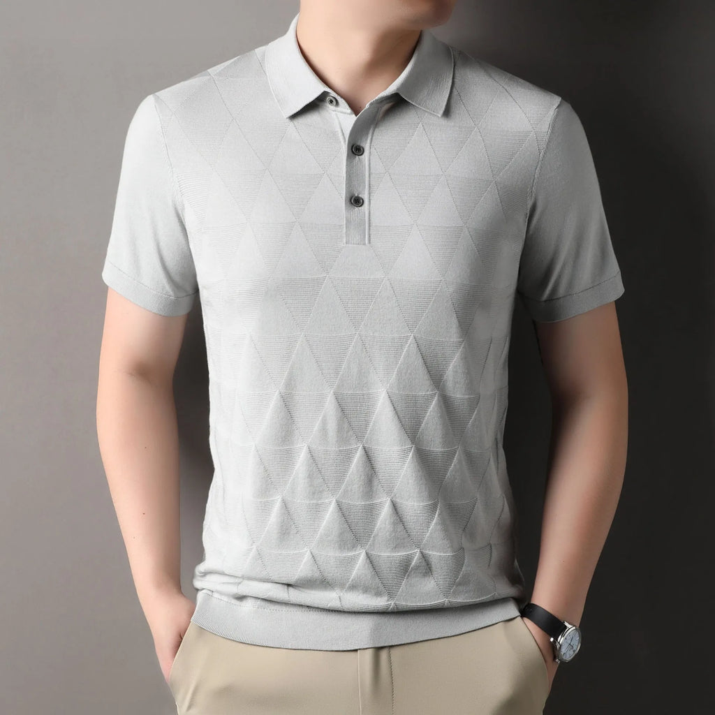 Men's ice silk quick-drying short sleeve t-shirt in green, regular fit, lyocell knitted fabric