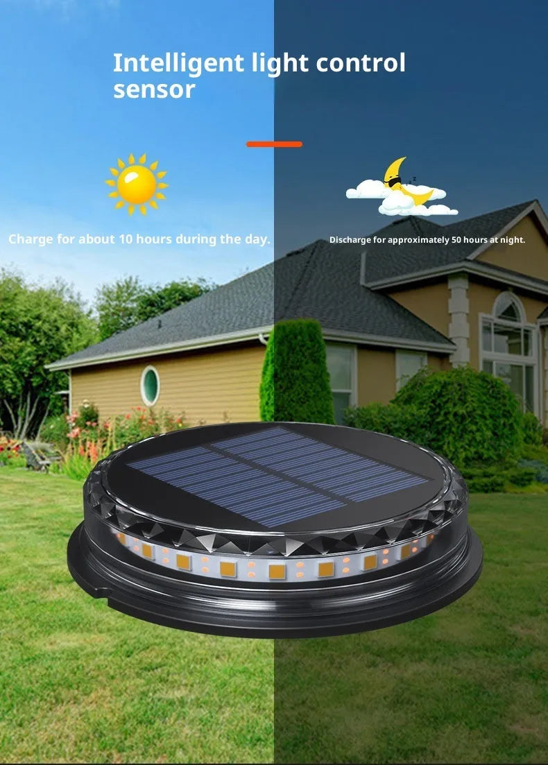 Solar buried light for outdoor lawn and courtyard with 121x121x26mm compact size and AUTO night function