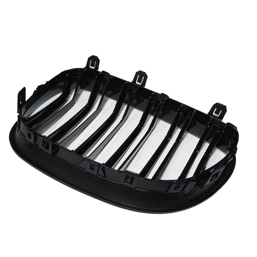Two-piece carbon fibre finish ABS grille set for BMW 5-Series E60 E66 front bumper 2004-2009