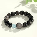 Silver Stone crystal beaded bracelet for women with electroplated diamond-shaped beads in white pink navy blue and black hair crystal