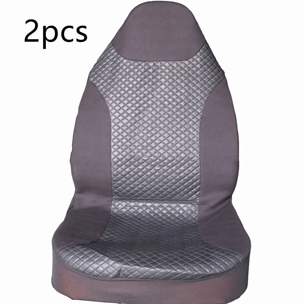 Black quilted universal car seat cover made from PU and polyester fabric