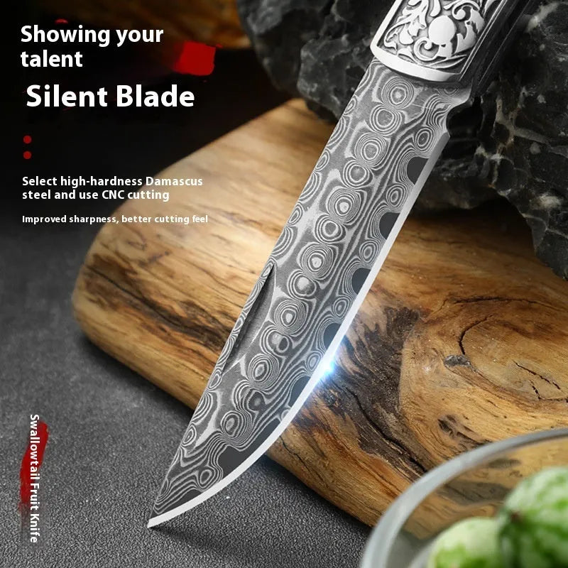 VG10 folding mini outdoor knife with stainless steel blade, dovetail styling, red forest colour