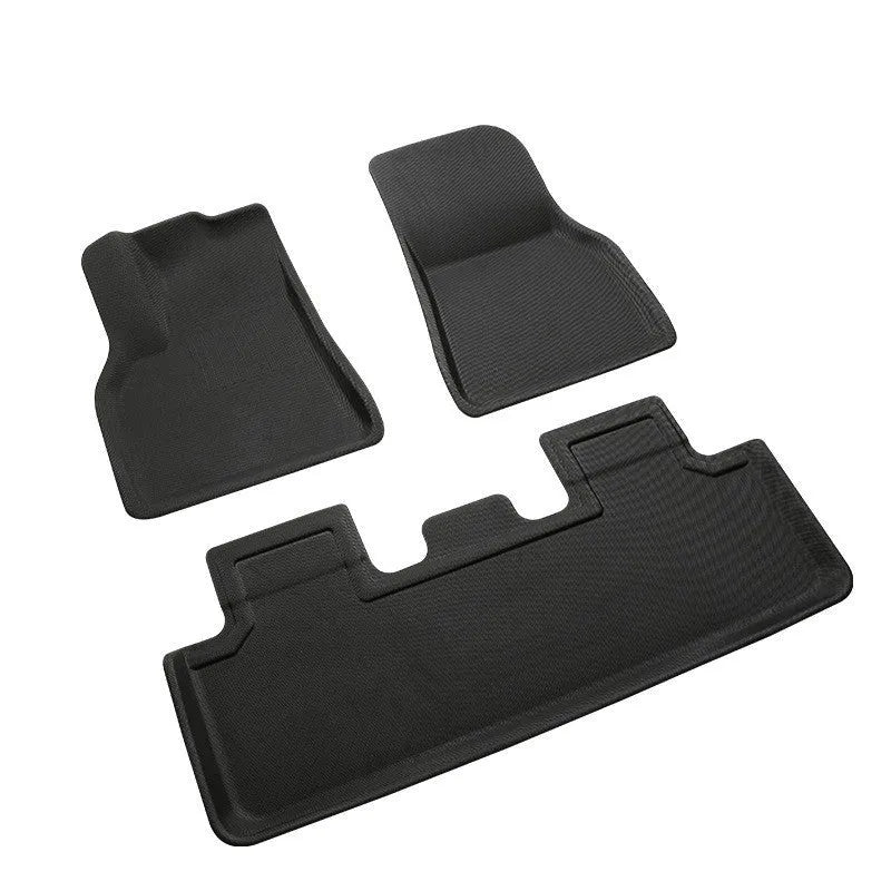 Minimalist TPR floor mats for Tesla Model Y interior protection