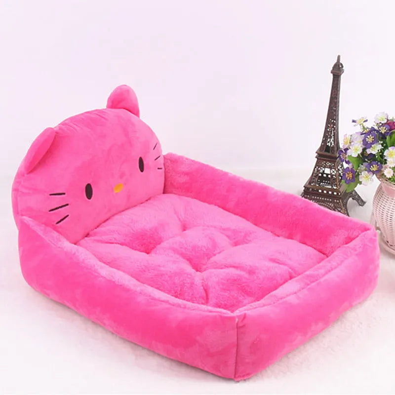Cartoon-style washable pet sofa bed for small dogs and cats in blue colour