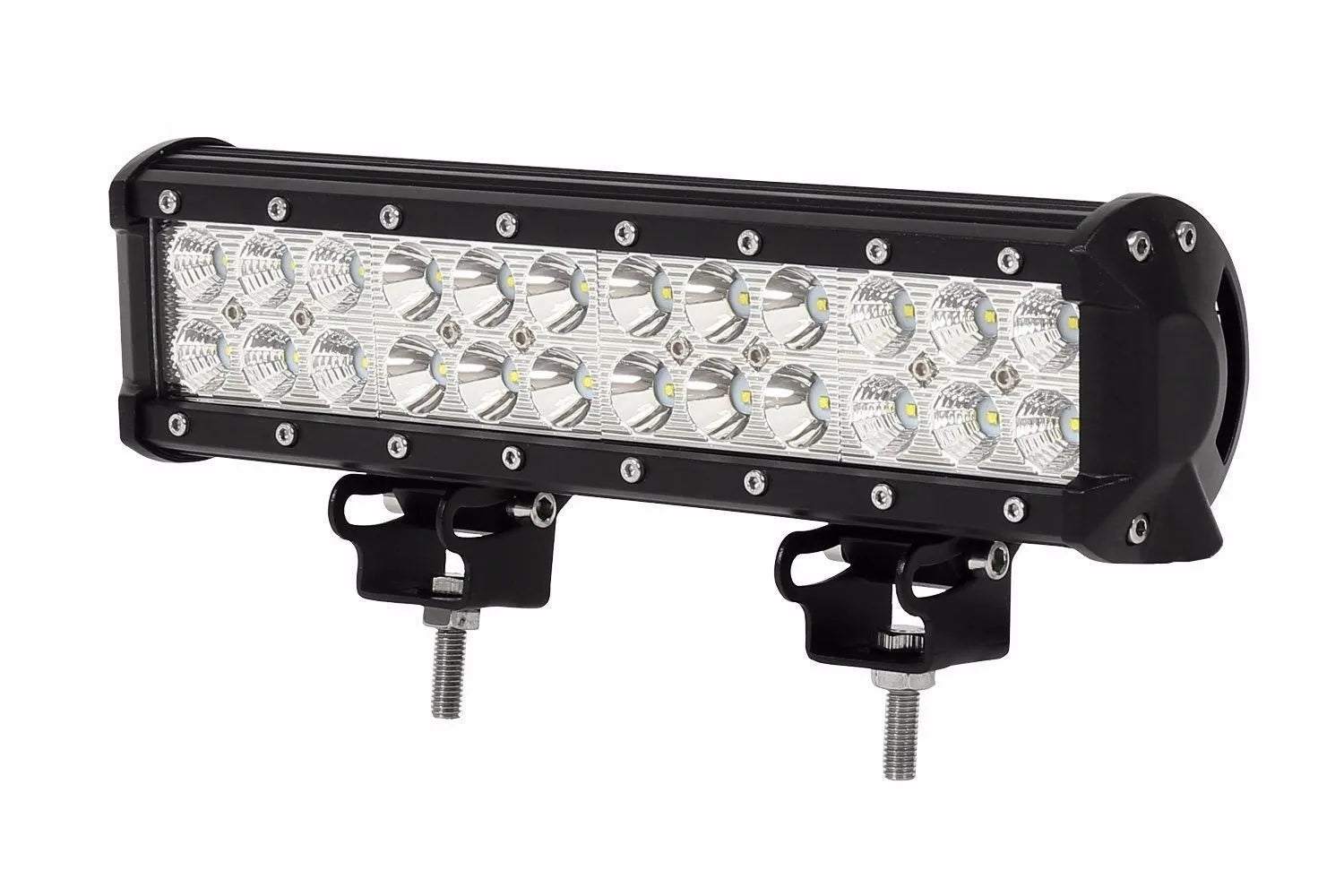 72W double row LED roof light in black aluminium housing, off-road vehicle grille light with 24 LEDs
