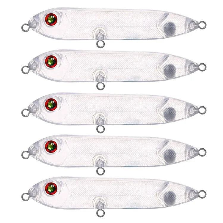 Transparent 9.5cm ABS plastic fishing lure blank body with 7mm eye socket
