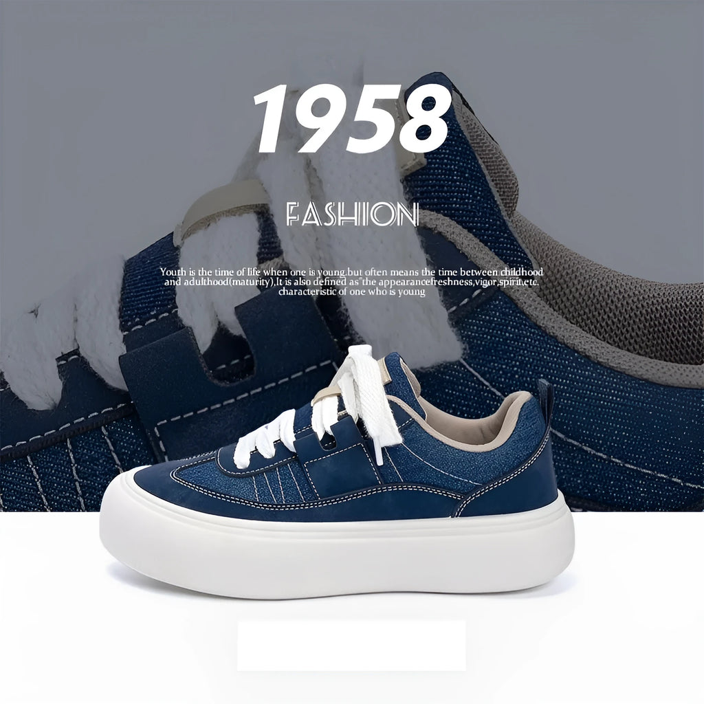 Raised bottom canvas shoes for men in black with breathable mesh lining and platform sole