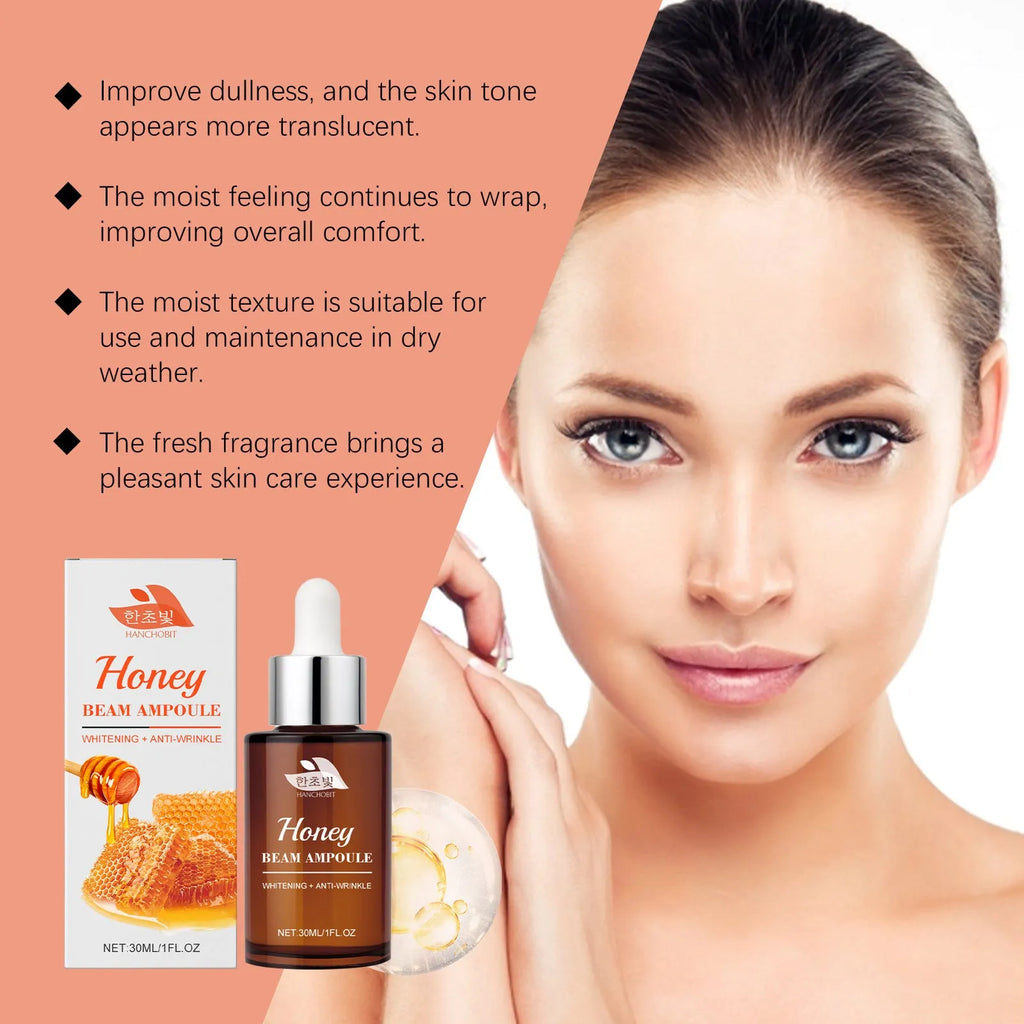 Moisturizing facial liquid 30ml bottle with honey, lily and ginseng ingredients