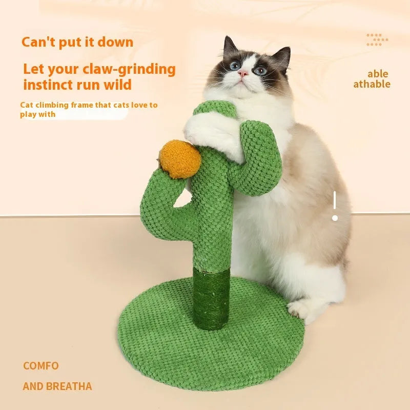 Masson cactus design cat scratch board and sisal scratching pole climber toy for pets.