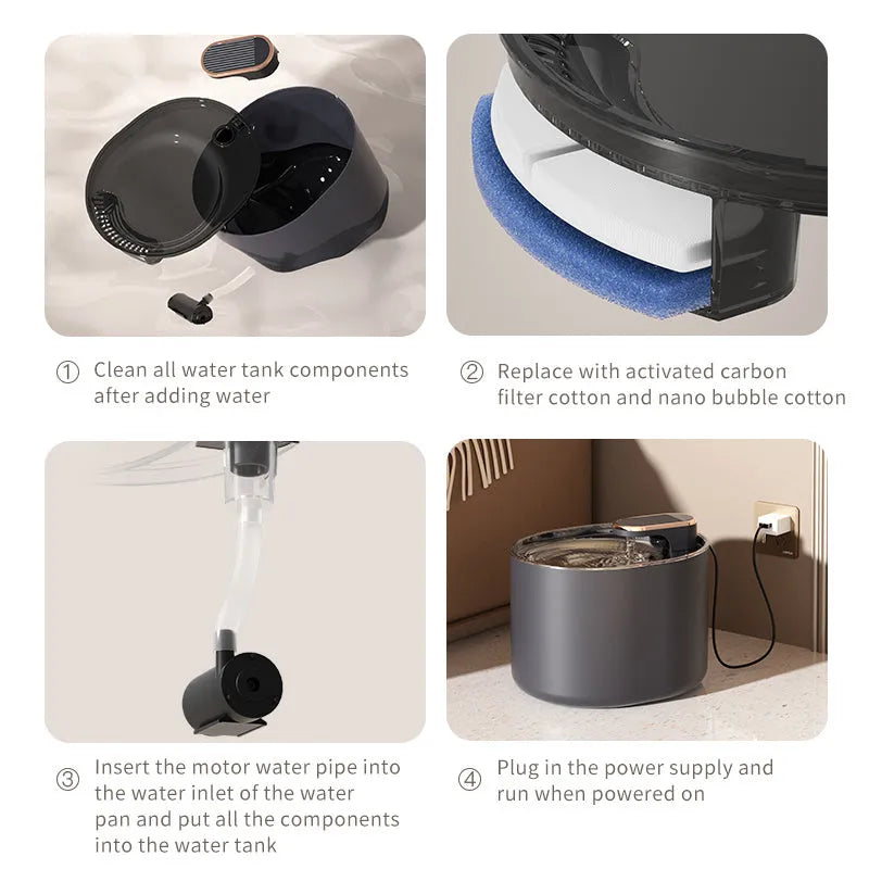 Automatic pet water fountain USB mute feeder bowl for cats and dogs Berlin Blue edition with filter pump