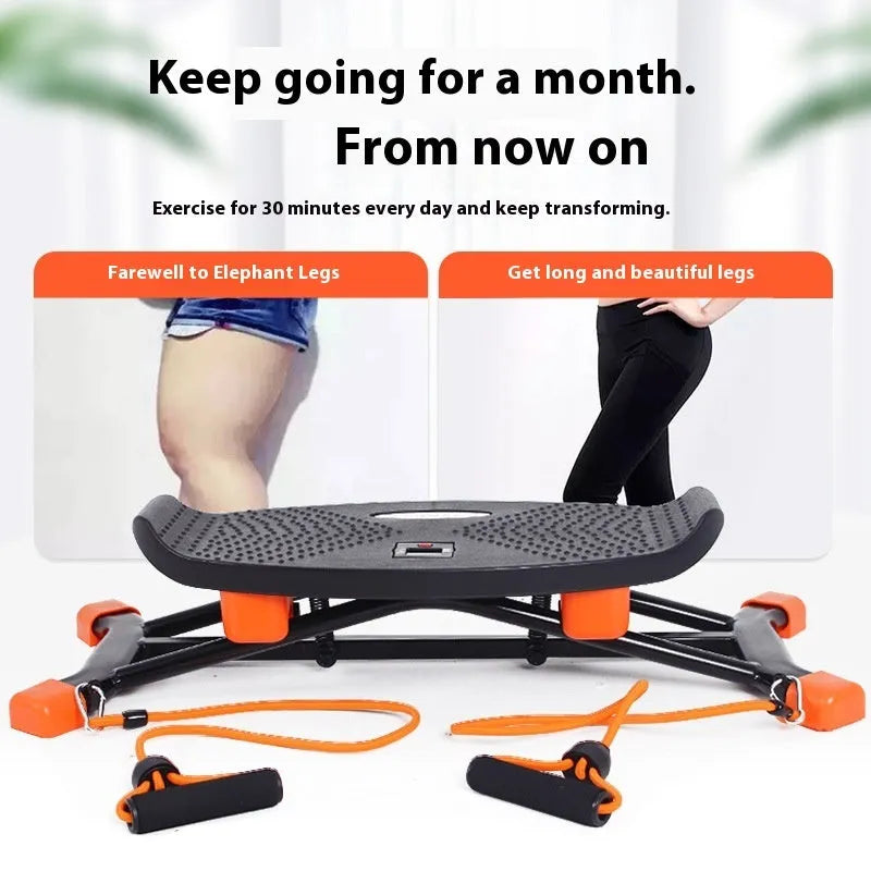 Black JS101A mini fitness skiing machine for home cardio and weight loss workouts.