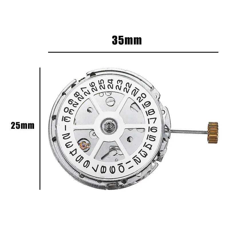 8215 automatic movement replacement in stainless steel silver 25mm for watch repair