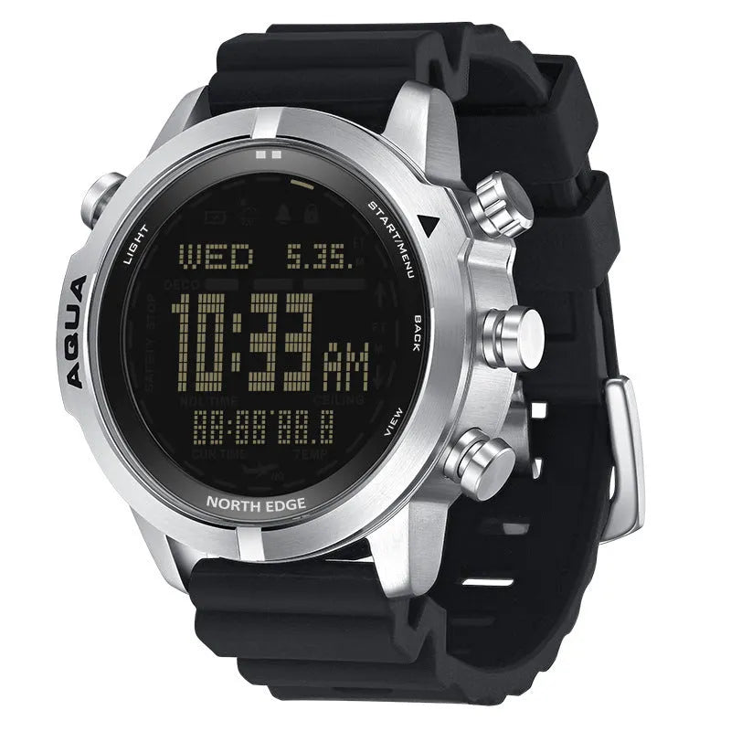 Outdoor sports smart watch with 1.46 inch screen and altitude air pressure monitor on black dial
