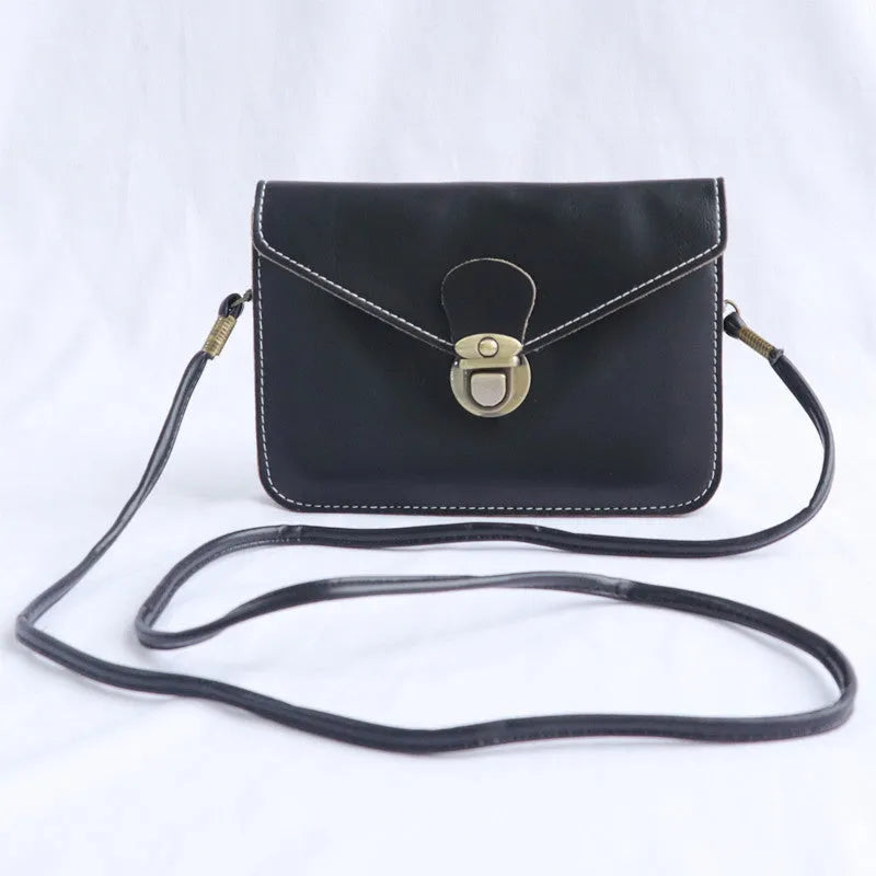 Retro fashion shoulder messenger bag with lock detail, cross square shape, in wine red colour