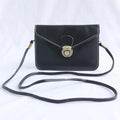 Retro fashion shoulder messenger bag with lock detail, cross square shape, in wine red colour