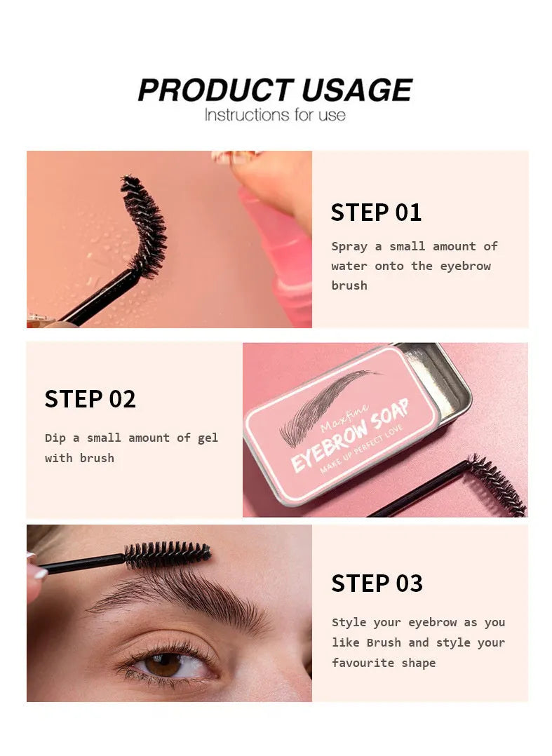 Long-lasting natural shaping eyebrow cream 10g with eyebrow brush for defined brows