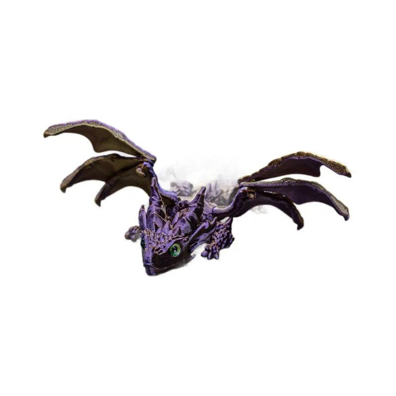 Red and gold PLA dragon wings decoration toy measuring 25cm wide for printing enthusiasts