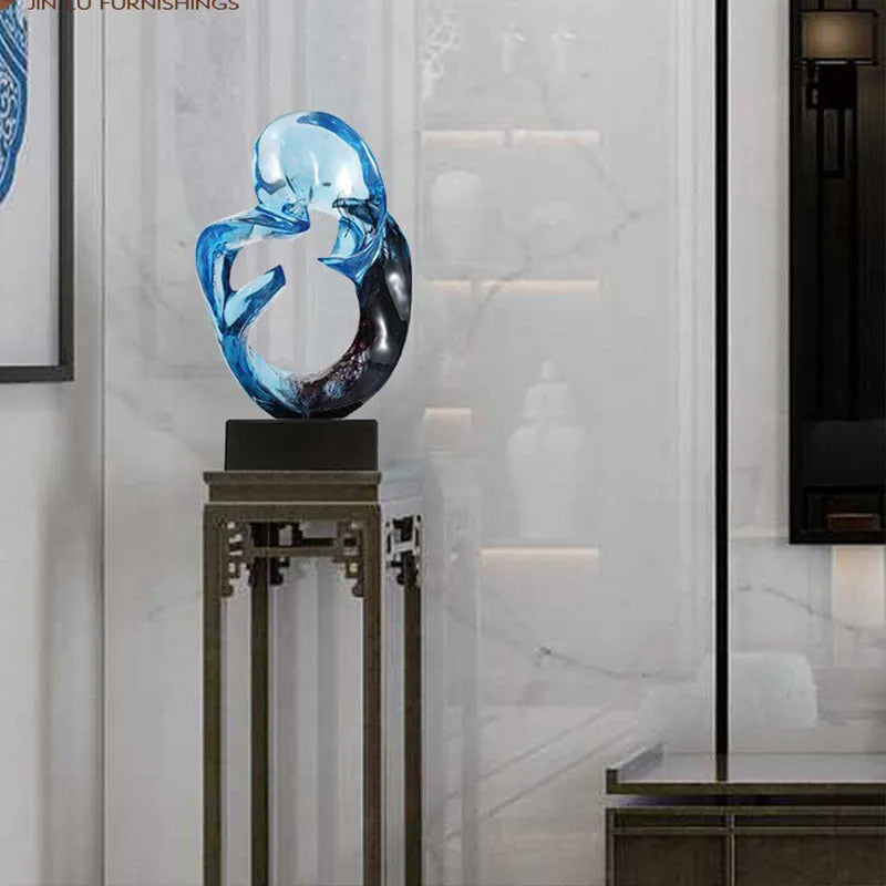Transparent resin craft ornament in modern simplicity style sculpture design
