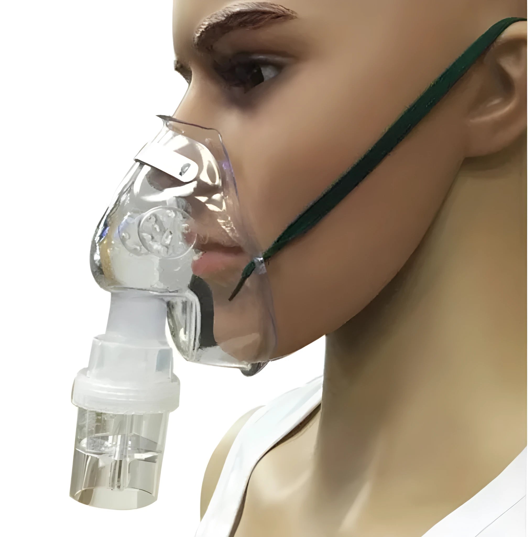 Close-up of a soft rubber strap designed to loop through face mask ear loops for ear pressure relief.