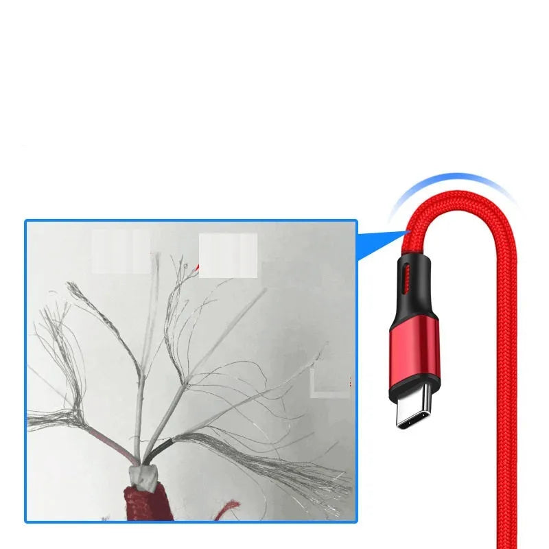 2 metre mobile phone data cable in multiple colour options