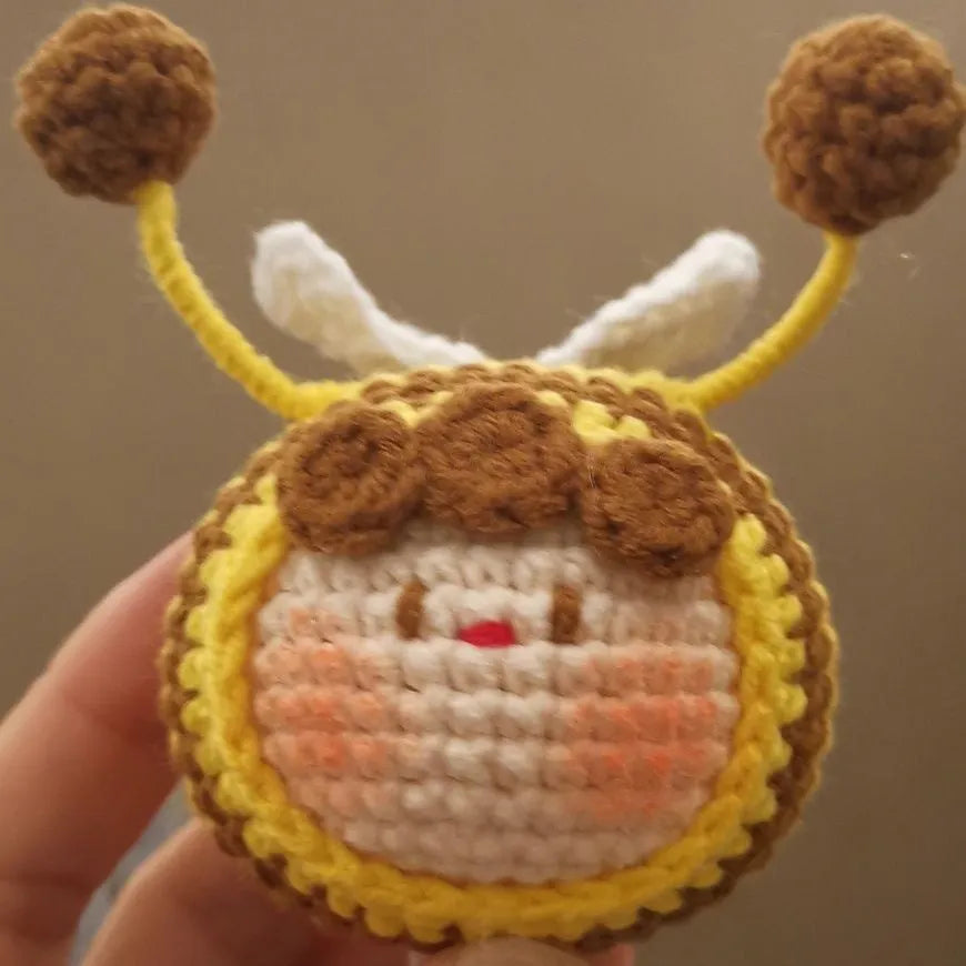 Handmade crocheted bee colonies plush pendant set for woolen dolls featuring two styles