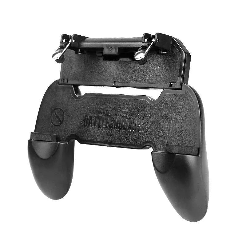 Black mobile phone auxiliary plug-in gamepad with wired connection and no vibration features