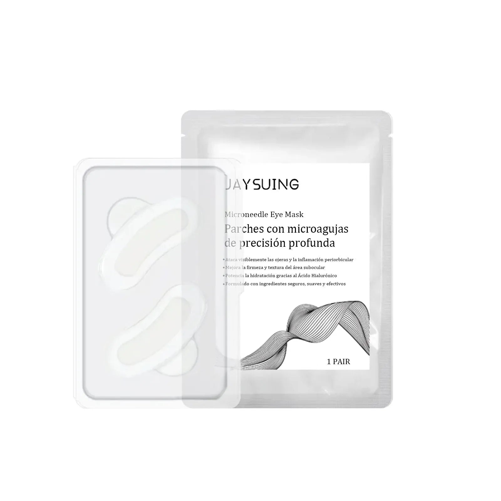Micro needle eye mask patch single pair with hyaluronic acid and Centella asiatica extract for dark circles