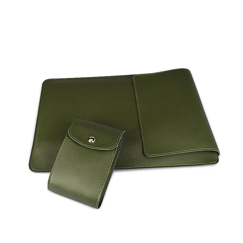 Imitation leather clamshell notebook sleeve for 13.3 or 15.6 inch laptop, black colour